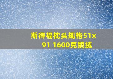 斯得福枕头规格51x91 1600克鹅绒